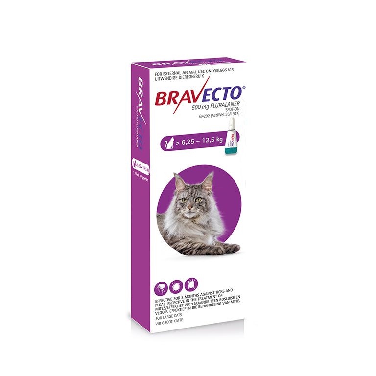 Spot-On for large cats >6.25-12.5kg (1 pipette)