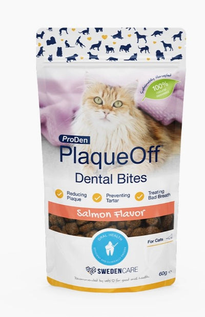 ProDen PlaqueOff Dental Bites for Cats - Salmon Flavour 60 g