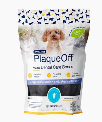 ProDen PlaqueOff Mini Dental Care Bones - Vegetable Fusion & Blueberry 340 g