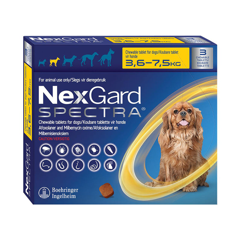 Nexgard Spectra 3.6-7.5kg small dog (3 tabs)