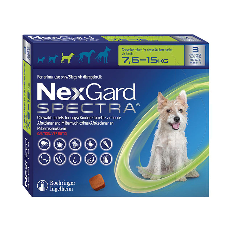 Nexgard Spectra 7.6-15kg medium dog (3 tabs)