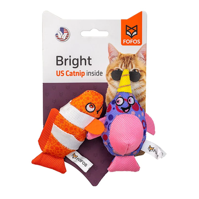 Sperm Whale & Clown Fish With Catnip Cat Toy