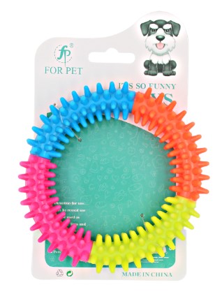 Dog Biting Multi Color Soft Ring Toy