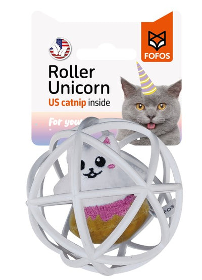 Roller White Cat With Catnip Cat Toy