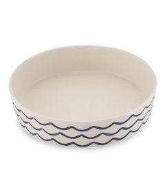 Classic Bamboo Ocean Waves Cat Bowl