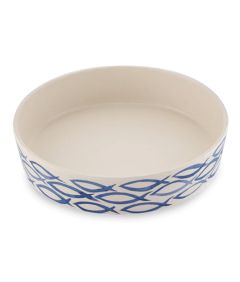 Classic Bamboo Gone Fishing Cat Bowl