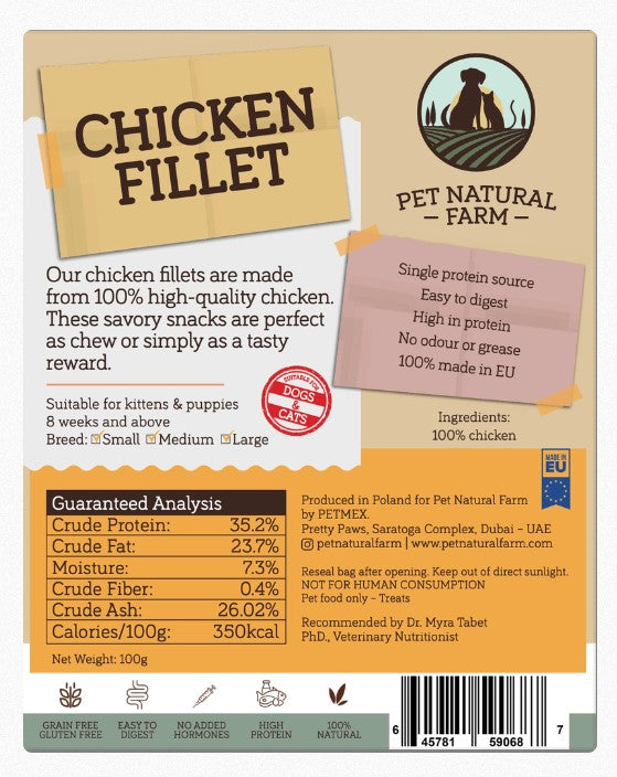 Chicken Fillet 100g (for cats and dogs)