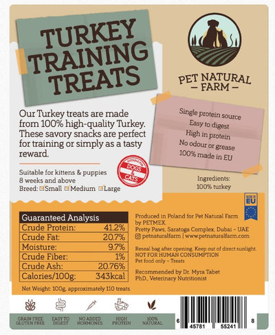 Turkey Training Treats for Cats & Treats 100g